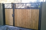 Iron & Wood gate finished in faux bronze & copper
