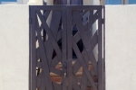 abstract steel entry gate.