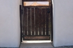 custom gate with copper accent