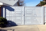 Modern contemporary double steel gate.