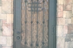 Tuscan Series Arched Iron Door, Verona Design in textured black
